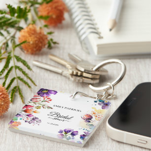 Colourful Floral Bridal shower Key Ring