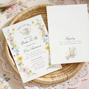 Colourful Floral Bridal Tea Party Invitation