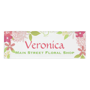 Colourful Floral Business Name Tag
