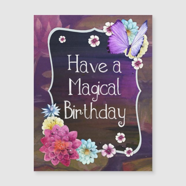 Colourful Floral Butterfly Have a Magical Birthday (Front)