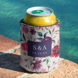 Colourful Floral Can Coolers