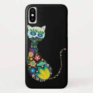Colourful Floral Cat Case-Mate iPhone Case