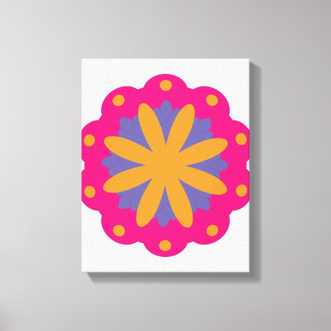 colourful floral circle shapes canvas print (Front)