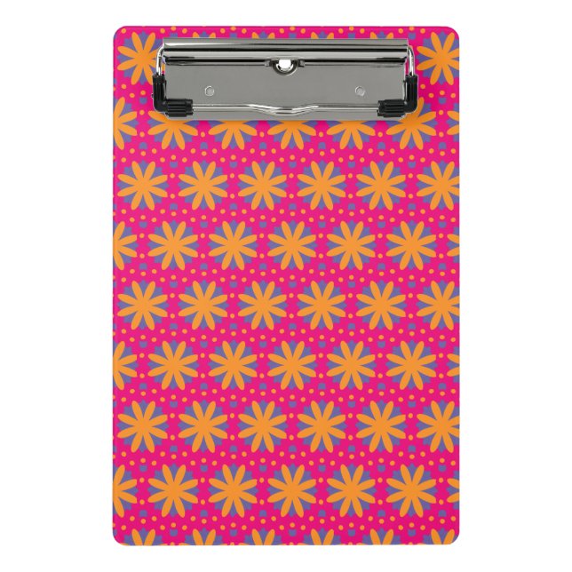 colourful floral circle shapes mini clipboard (Front)