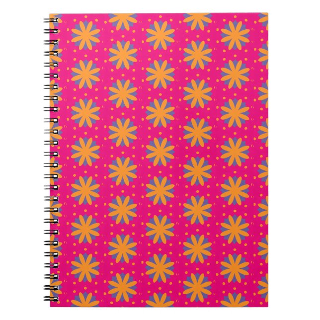 colourful floral circle shapes notebook (Front)
