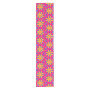 colourful floral circle shapes short table runner