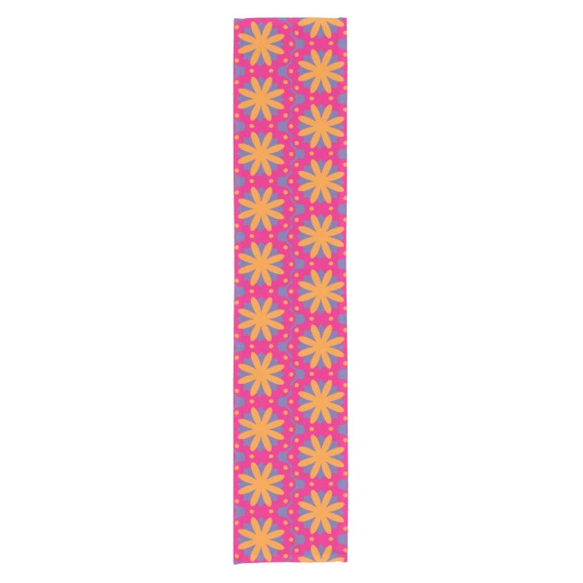 colourful floral circle shapes short table runner (Front)