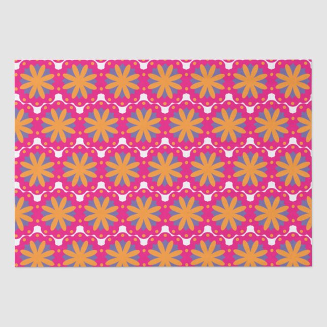 colourful floral circle shapes tissue paper (Front)