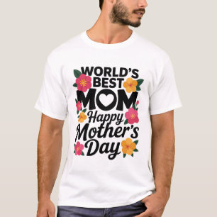 Colourful Floral Corner Frame on Black Background T-Shirt
