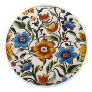 Colourful Floral Custom Ceramic Knob