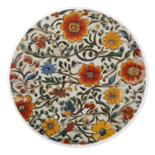 Colourful Floral Custom Ceramic Knob