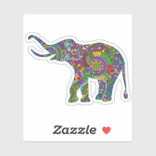 Colourful floral cute elephant illustration