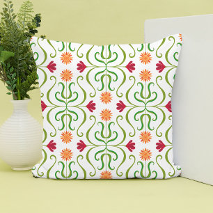 Colourful Floral Damask Sunflower Pattern Cute Fol Cushion