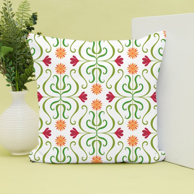 Colourful Floral Damask Sunflower Pattern Cute Fol Cushion (Creator Uploaded)