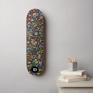 Colourful Floral Dd Brand Skateboard