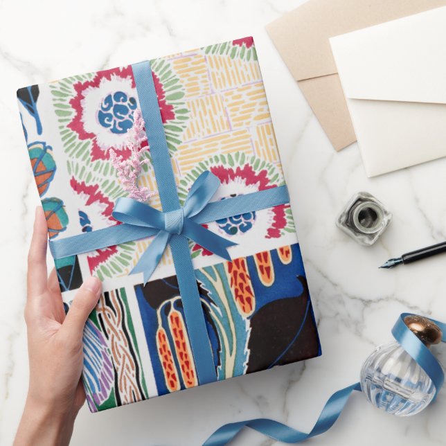 Colourful floral design art nouveau  wrapping pape paper (Gifting)