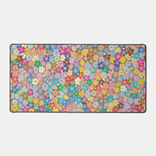 Colourful Floral Design Desk Mat