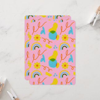 colourful floral design invitation