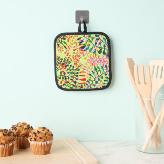 Colourful Floral Design Oven Mitt Pot Holder