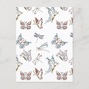 Colourful floral design postcard