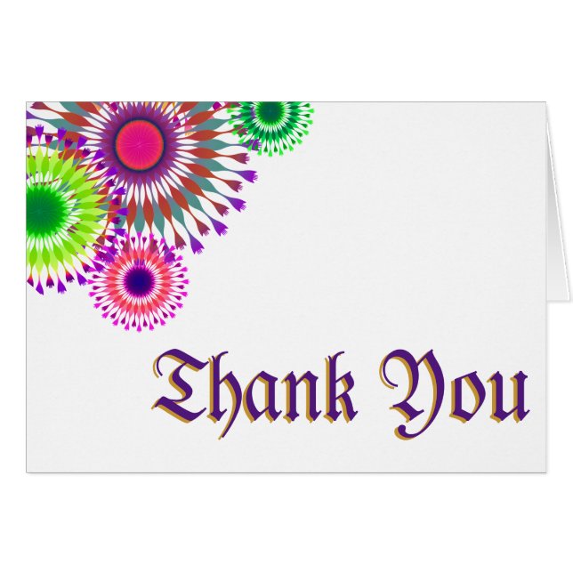 Colourful Floral Design Thank You (Front Horizontal)