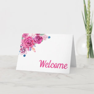 Colourful Floral Design Welcome Thank You Card