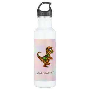 Colourful Floral Dinosaur 710 Ml Water Bottle