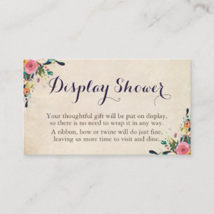Colourful Floral Display Shower Insert Cards
