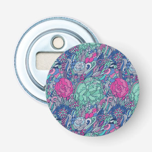 Colourful Floral Doodle Pattern Bottle Opener
