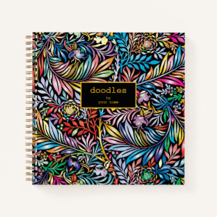 Colourful Floral Doodles Sketchbook Spiral Noteboo Notebook