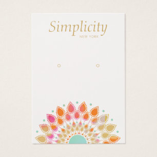 Colourful Floral Earring Jewellery Display Card