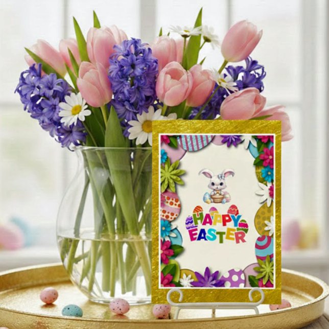 Colourful Floral Easter Egg Hunt 3D paper-cut styl (Creator Uploaded)