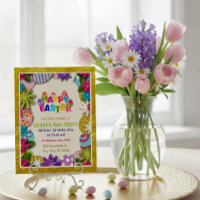 Colourful Floral Easter Egg Hunt 3D paper-cut styl
