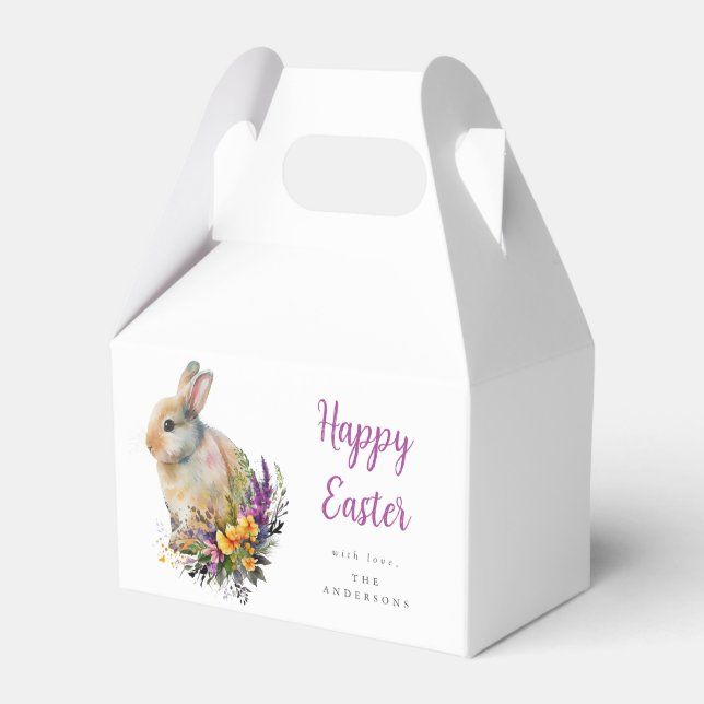 Colourful Floral Easter Favour Box (Front Side)
