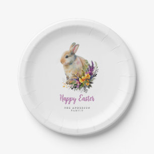 Colourful Floral Easter Paper Plate