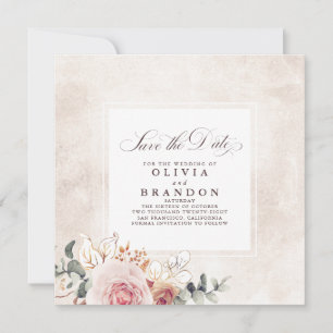 Colourful Floral Elegant Save The Date Announcement