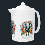 Colourful Floral Elephant<br><div class="desc">Grey elephant with colourful flower decorations.</div>