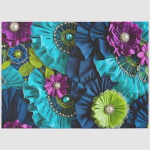 Colourful Floral Fabric Art Tissue Paper