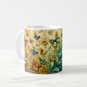 Colourful Floral Fantasy Art Mug   Whimsical Natur