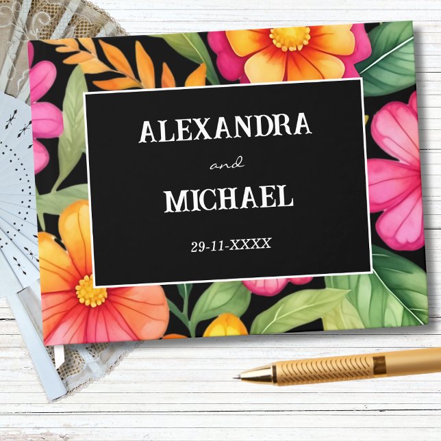  Colourful Floral Fiesta Mexican Wedding Guest Book (Creator Uploaded)