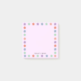 Colourful Floral Flower gradient Personalised name Post-it Notes