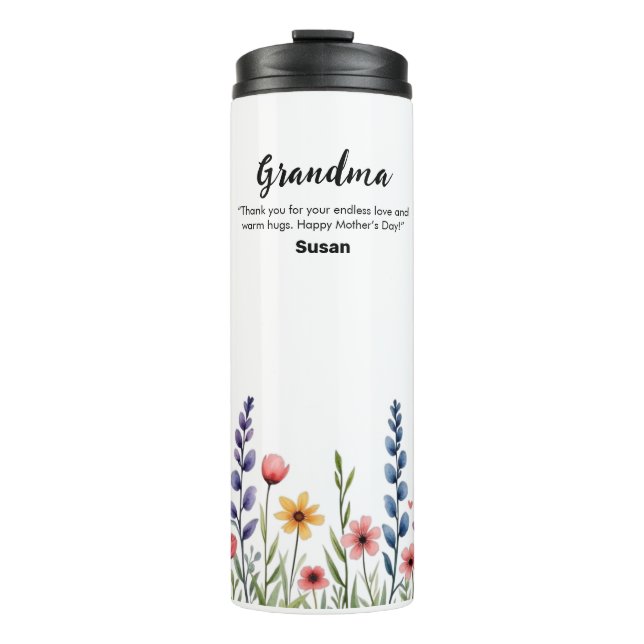 Colourful Floral Flower Happy Mothers Gift Tumbler (Front)