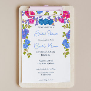 Colourful Floral Flowers Bridal Shower Invitation