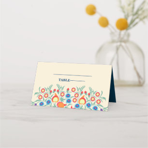 Colourful Floral Folk Art Table Place Cards