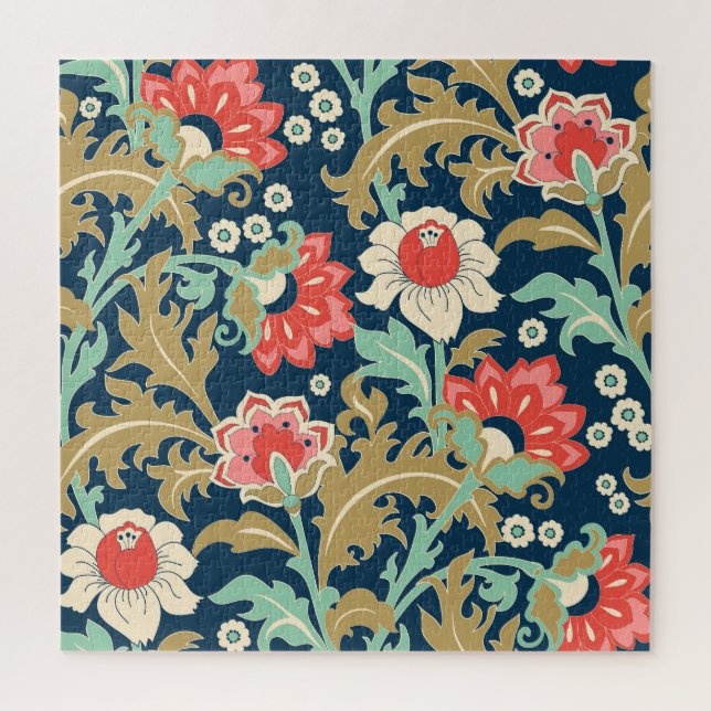 Colourful Floral Folk: Hand Drawn Jigsaw Puzzle (Vertical)