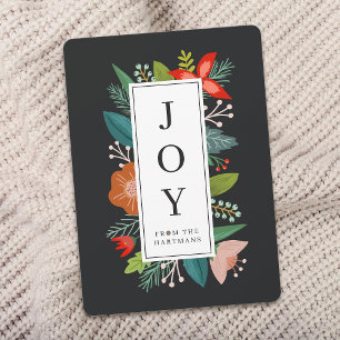 Colourful Floral Frame   Joy   Holiday Card