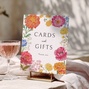 Colourful Floral Garden Bridal Shower Cards & Gift Poster