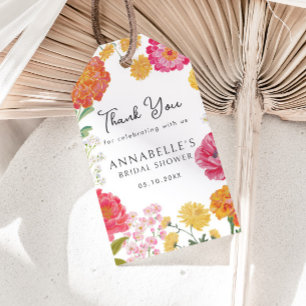 Colourful Floral Garden Bridal Shower Gift Tags