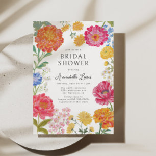Colourful Floral Garden Bridal Shower Invitation