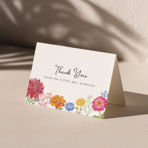 Colourful Floral Garden Display Shower Thank You Card